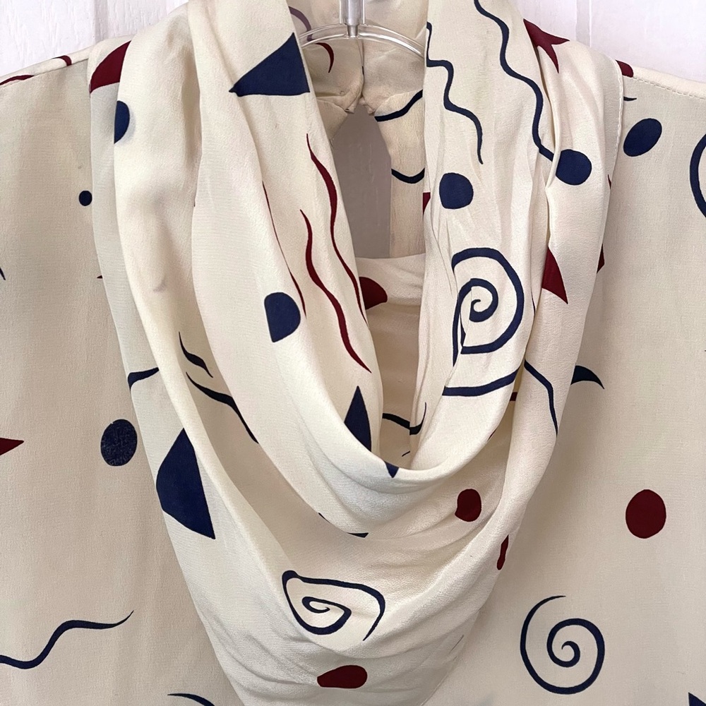 Vintage Cathy Hardwick silk celestial print blouse - Picture 3 of 6